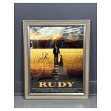 Rudy Ruettiger Signed "Rudy" Framed Movie Poster