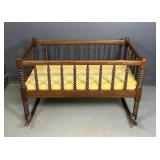 Antique Wooden Rocking Cradle