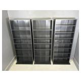 3 Black Press Board Entertainment Shelves