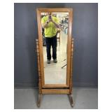Wood Cheval Floor Mirror w/ Tilt Frame