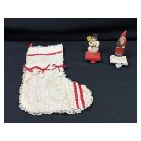 Vintage Cast Iron Stocking Holders & Stocking