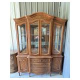 Lighted China Cabinet w/ Glass Shelves & Storage