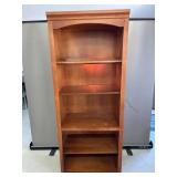 Lighted Wood 5-Shelf Bookcase