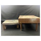 Small wooden table and bench