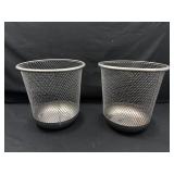 2 Metal Waste Baskets