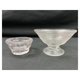 Small Footed clear glass bowl and more