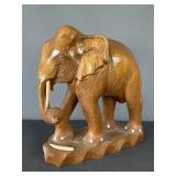 Hand Carved Wood Elephant Figurine