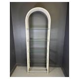 White Wicker Arch With Glass Shelves
