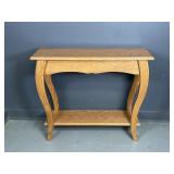 Wood Console Curved Leg Table