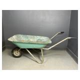 Green Metal Wheelbarrow