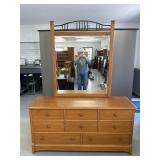 Thomasville Oak Triple Dresser w/Mirror