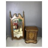 Vintage Style Gardner Wall Mirror & Vintage End