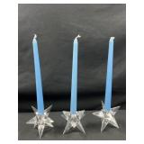 3 Ritzenhoff Bleikristall Star Candle Holders