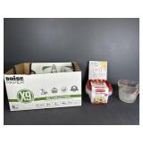 Pyrex Measuring Cup, Rubbermaid Containers, and