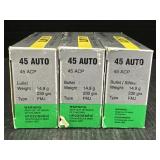 3 Lellier & Bellot 45 ACP Auto FMJ