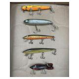 5 Vintage Fishing Lures Incl Devil Horse