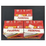 3 Federal Hi-Power 20ga 1oz 6shot