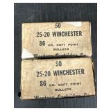 2 Western Cartridge Co  25-20 Winchester 86 Gr.