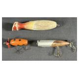 3 Vintage Fishing Lures Incl Creek Chub Style