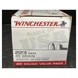 Winchester 223 REM Jacketed Hollow Point ammo
