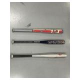 2 Metal and 1 Plastic Bats