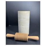 Stoneware Vase and Noodle Roller