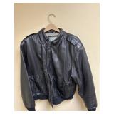 Dukes Express Black Leather Pilot Jacket - Large