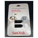 SanDisk Ultra 64GB USB 3.0 Flash Drives 2-Pack