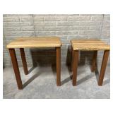 3 wooden side tables