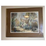 Water Color Forest Art Work