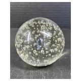 Art Glass Paperweight Controlled Bubble Sphere