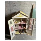 Large Handmade Antique Doll House and Furniture