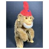 Vintage Wind Up Cymbal Monkey Toy w/ Red Hat
