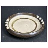 Studio Pottery Drip Glaze Ashtray w/ Notched Rim