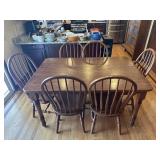 Oak Dining Table w/ 6 Chairs incl 2 Armchairs