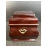 Wood Jewelry Box w/ Red Lined Interior