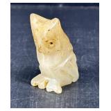 Carved Stone Owl Figurine Small Decorative