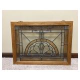 Stained Glass Leaded Glass Window Panel in frame