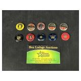 10 Vintage Baseball Crane Pinback Buttons