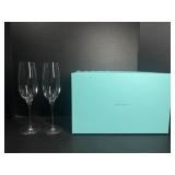 Tiffany & Co Crystal Champagne Flutes Pair