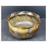 Hammered Copper Bowl w/ Crimped Edge