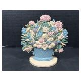 Cast Iron Flower Basket Door Stop