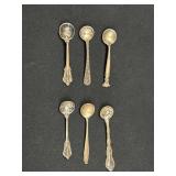 Wallace Sterling Silver 6 Salt Spoons