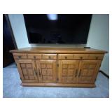 Wood Media Console Cabinet w/ Drawers & Storage