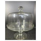 Clear glass cake plate with lid
