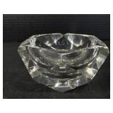 Crystal Faceted Bowl Signed Heavy Cut Glass