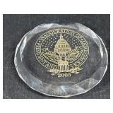 2005 Bush Cheney Inauguration Glass Paperweight
