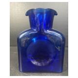 Cobalt Blue Glass Vase - Double Spout