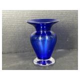 Blue Art Glass Vase