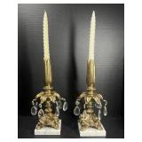 Metal candle holders with stone base